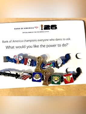 USA Soccer Charm trophy blue Cord FIFA World cup BofA fanband and mascot band